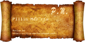 Pillis Márta névjegykártya